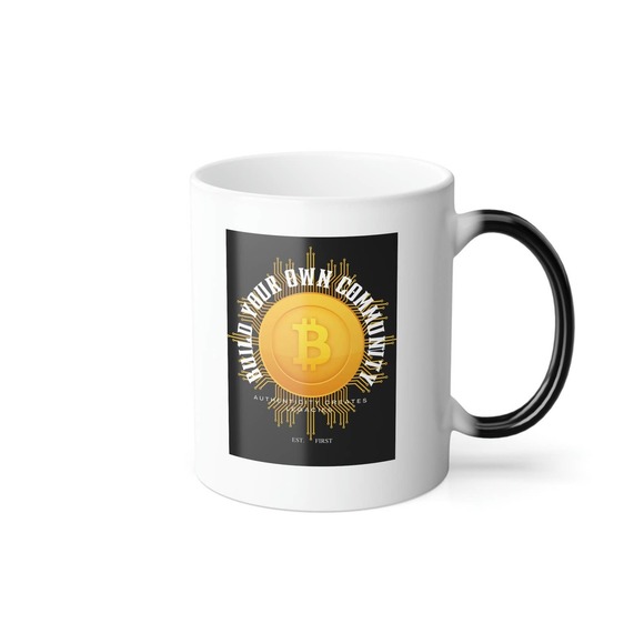 Build Community Bitcoin Crypto Color Changing Coffee Tea Cup Mug 11oz - Picture 5 of 8